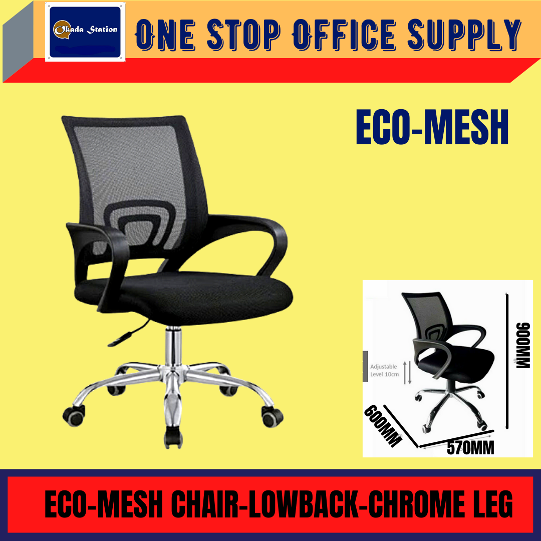 ECO-MESH CHAIR-LOWBACK / OFFICE CHAIR / MESH CHAIR / ERGONOMIC MESH CHAIR / ERGONOMIC LOWBACK MESH CHAIR / WITH CHROME LEG / KERUSI
