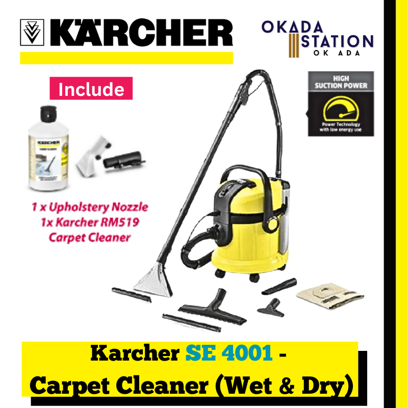 Karcher SE 4001 - Carpet Cleaner (Wet & Dry) / Carpet Vacuum Cleaner / Corded Carpet Cleaner / Cleaner / Wet & Dry Carpet Cleaner / Cleaning Tool