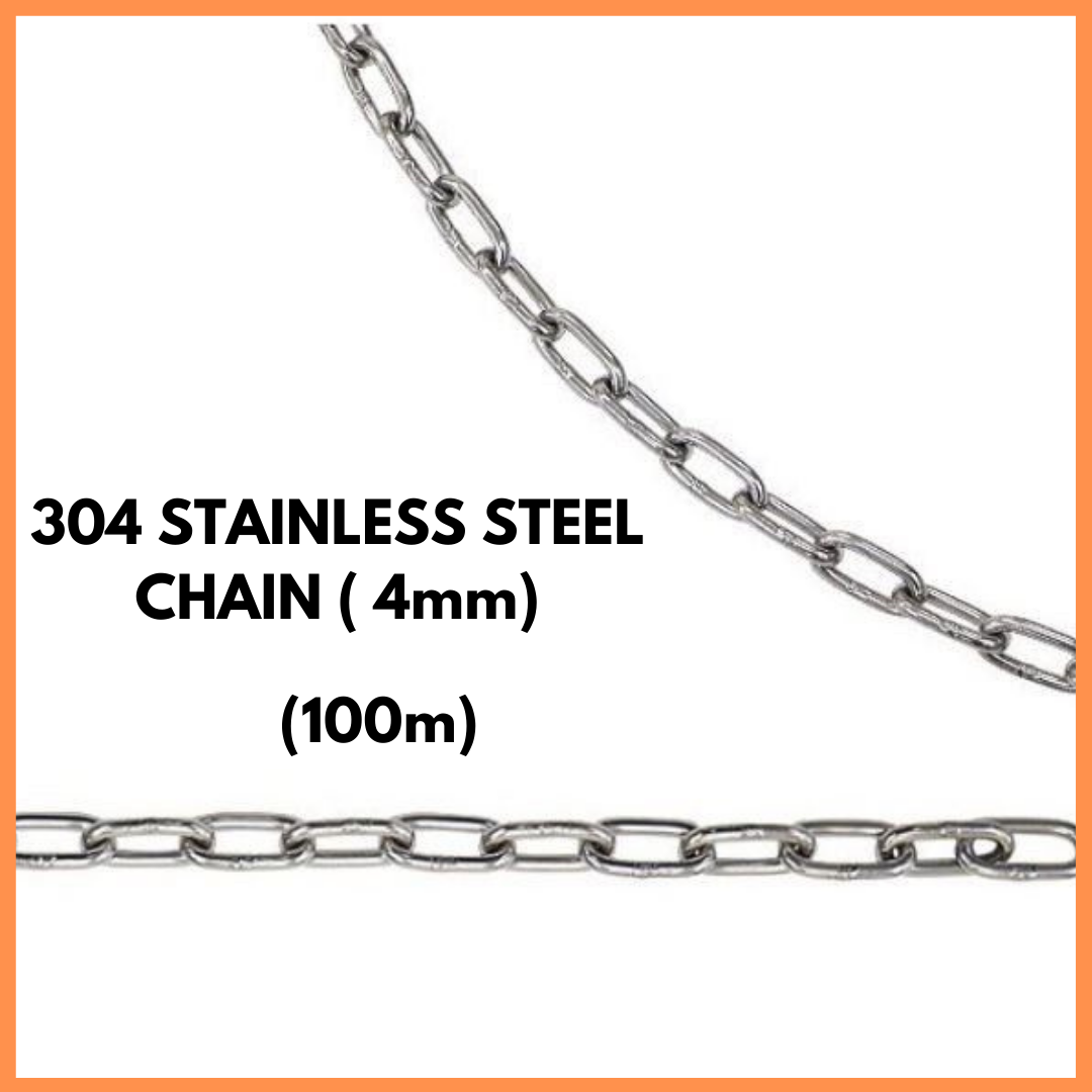 304 STAINLESS STEEL CHAIN ( 4mm Diameter) 100m length