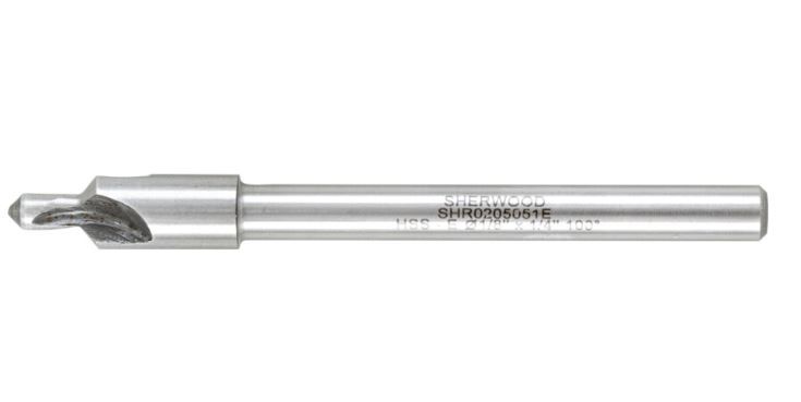 Sherwood 100掳, Countersink, 1/8in., Straight Shank, 3 fl, Cobalt High Speed Steel SHR0205051E