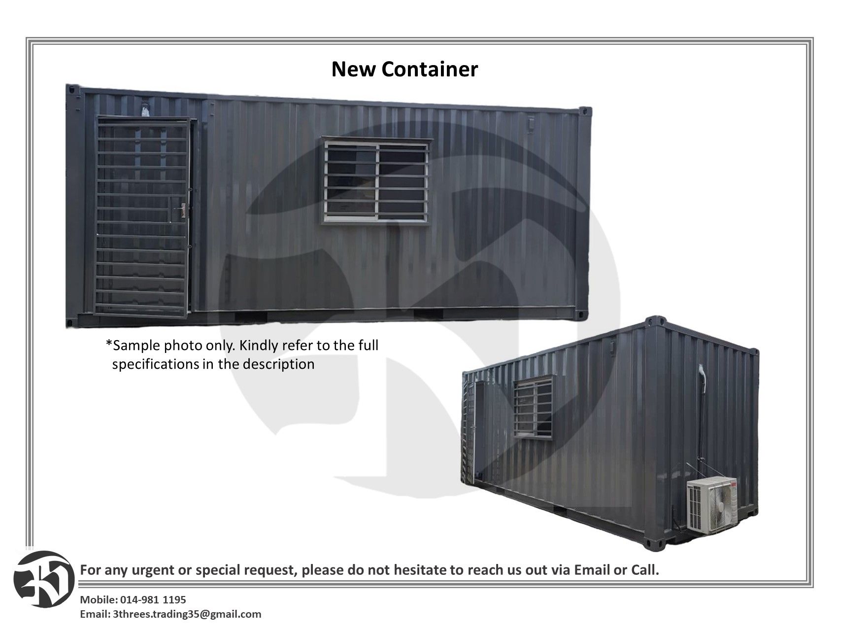 Heavy Duty Container 20' x 8' x 8'6" (ONLY FOR SEMENANJUNG)