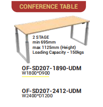 OFIS HEIGHT ADJUSTABLE DESK SERIES CONFRENCE TABLE / 2 STAGE MIN 715MM MAX 1145MM (HEIGHT) LOADING CAPACITY - 150KGS