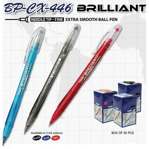 FASTER BRILLIANT CX-446 BALLPEN (BLUE) 50PCSBOX