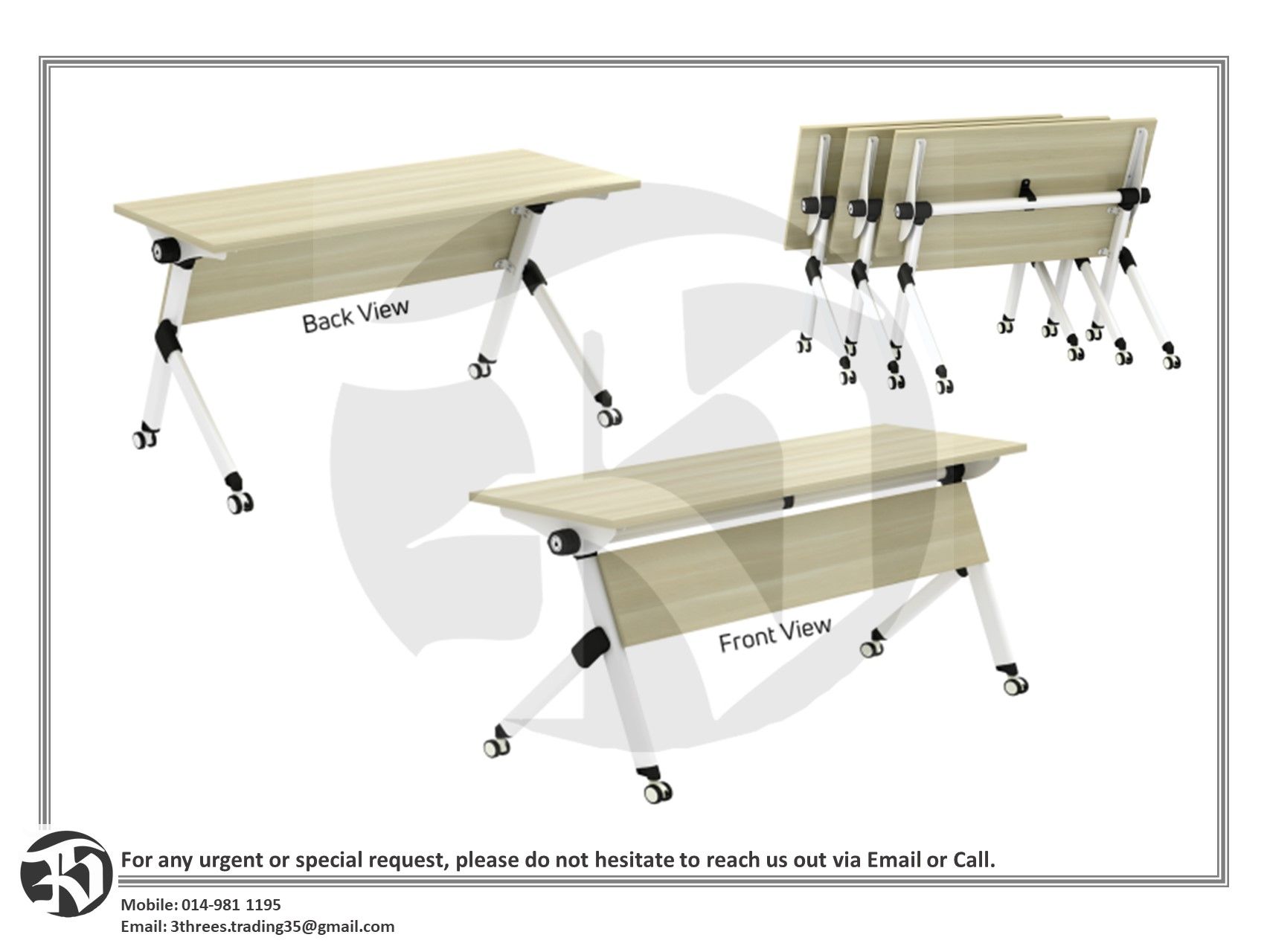 Folding Training Table 1200/1500/1800mm (W)