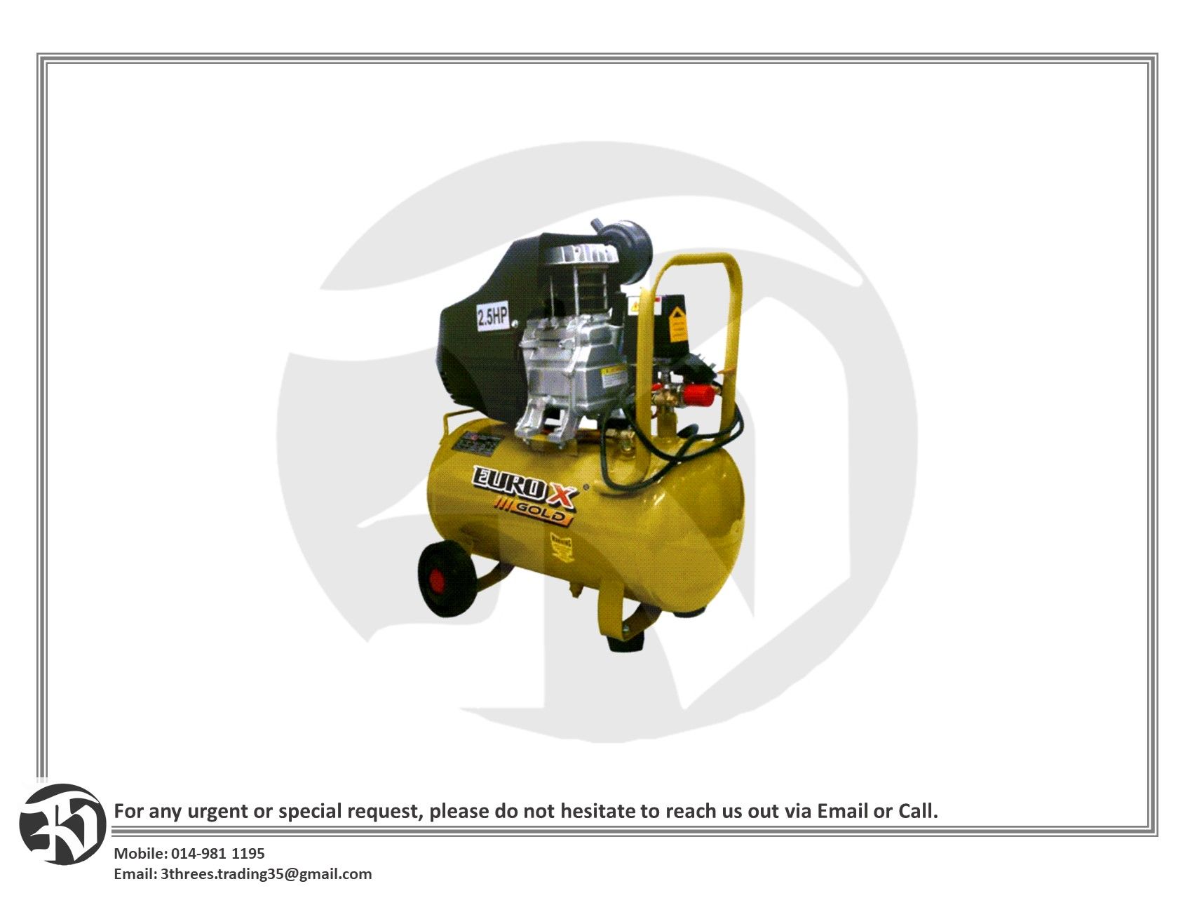 EuroX Europower EAW2524 2.5HP Air Compressor 24L
