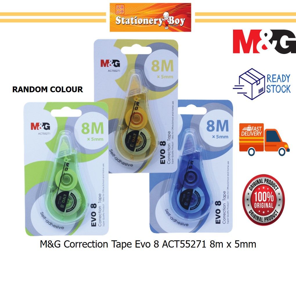 M&G Correction Tape Evo 8 ACT55271 8m x 5mm / Pita Pembetulan