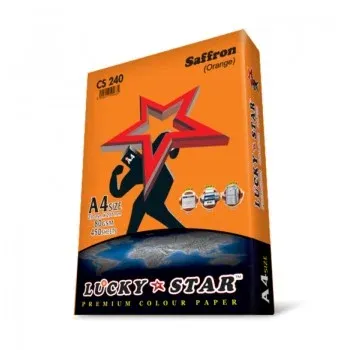 LUCKY STAR COLOUR PAPER A4 80GSM CS240 ORANGE 450 SHEET