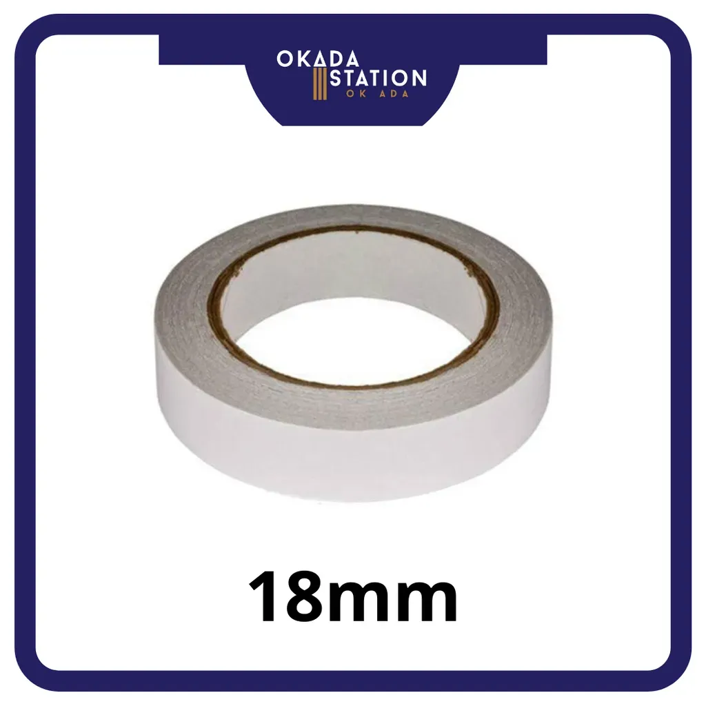 OKADA Double Side Tape 18mm x 10 / DOUBLE SIDED TAPE / TISSUE TAPE / ADHESIVE TAPE / OKADA DOUBLE SIDED TAPE