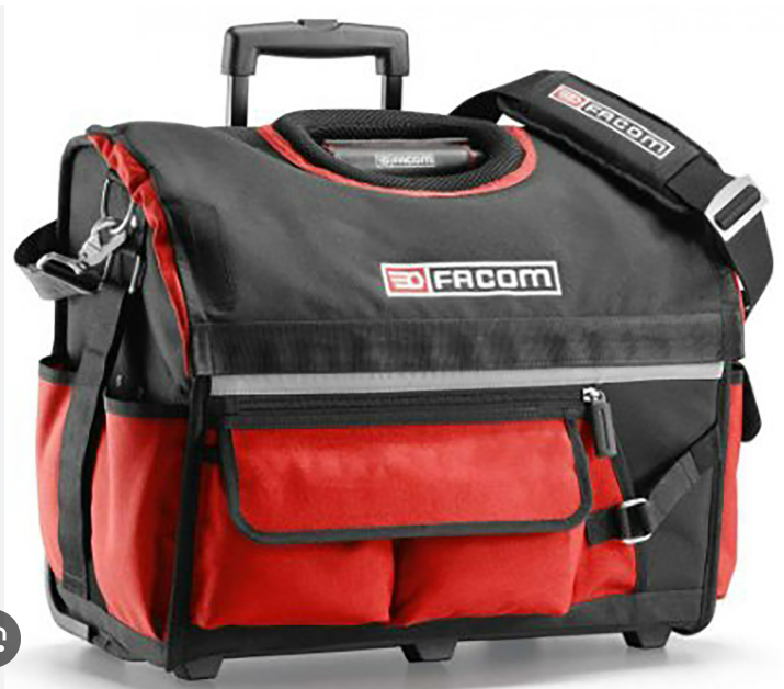 Facom Polyester, Polypropylene Wheeled Bag with Shoulder Strap 550mm x 360mm x 440mm