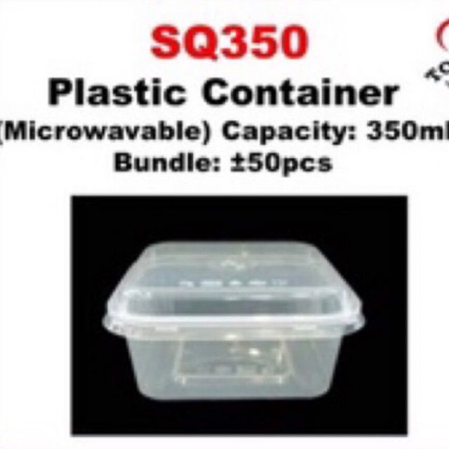 SQ350 Square Plastic Container 50 pcs