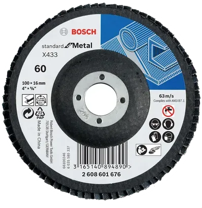 2608603359 Bosch Flap Disc 100 mm Zirconia for Stainless steel Grit 80 ( 10 pcs)