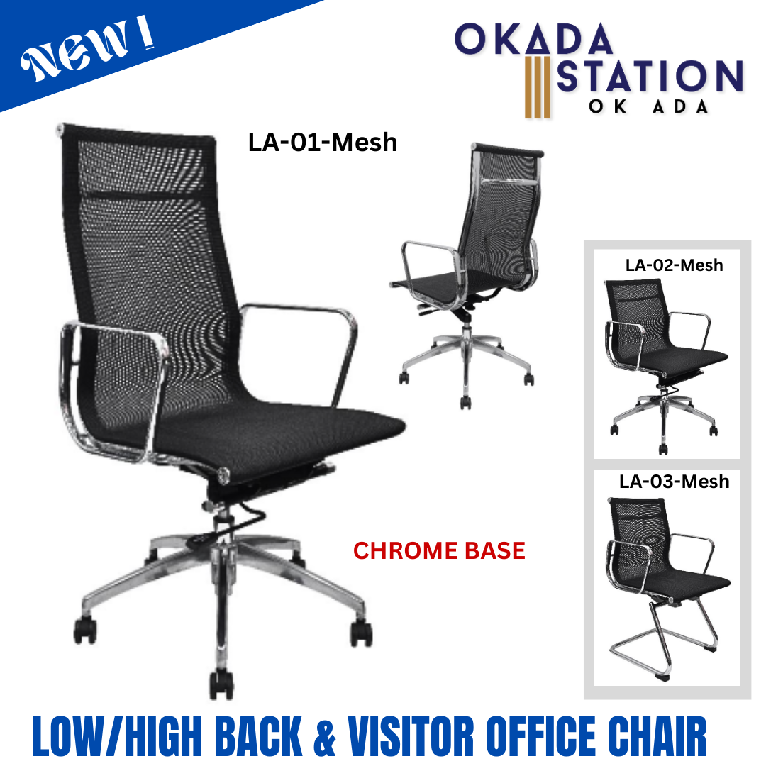 LUCIDATO PU LEATHER ERGONOMIC OFFICE MESH CHAIR - ALL MODEL / ERGONOMIC OFFICE CHAIR / OFFICE CHAIR / EXECUTIVE CHAIR / MESH CHAIR / CHAIR / PU LEATHER / LA-01-Mesh / LA-02-Mesh / LA-03-Mesh