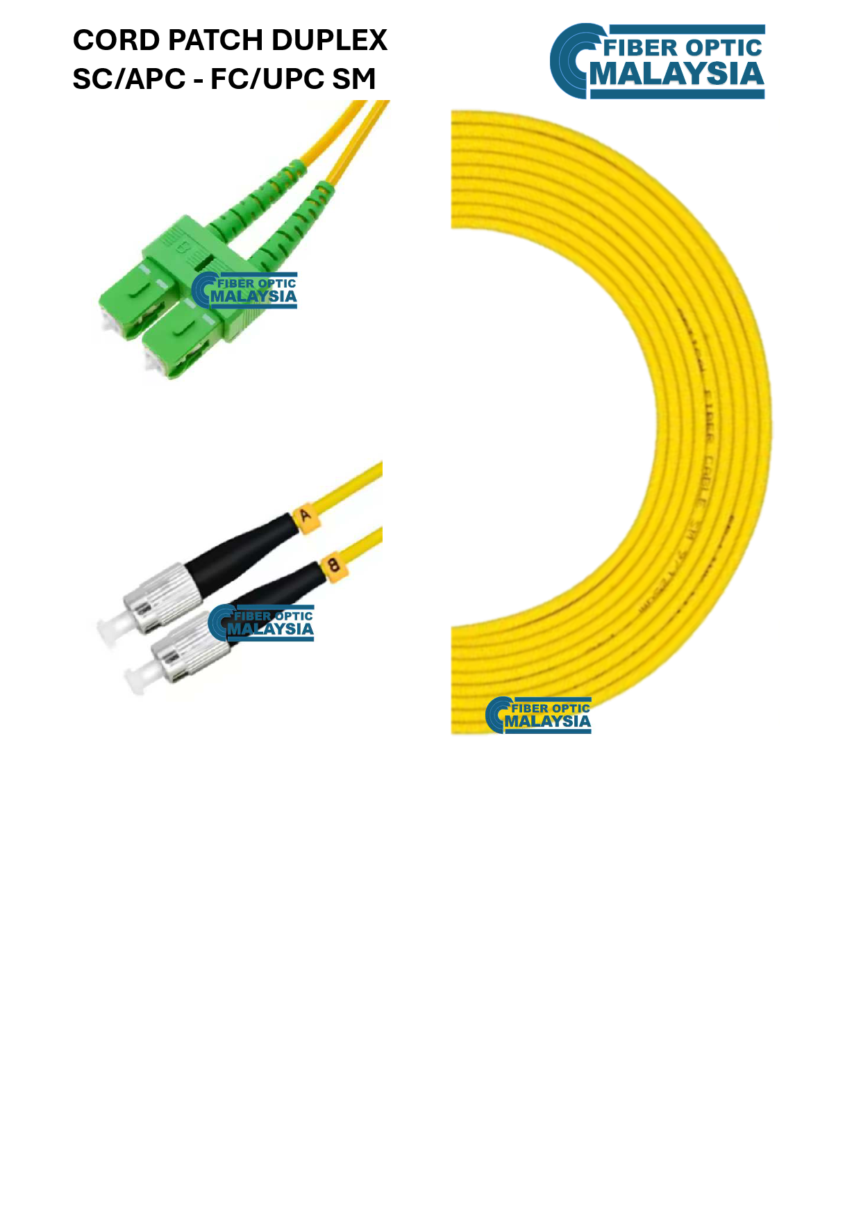 CORD PATCH SC/APC - FC/UPC SM 5M DUPLEX PATCHCORD