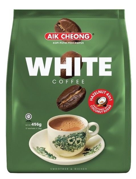 AIK CHEONG / White Coffee / 4 in1 / 456g /38g / 12 sticks / Hazelnut