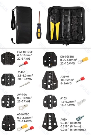 HS-03BC Crimping pliers jaws kit package for plug tube insuated non-insulated crimping cap terminals clamp tools