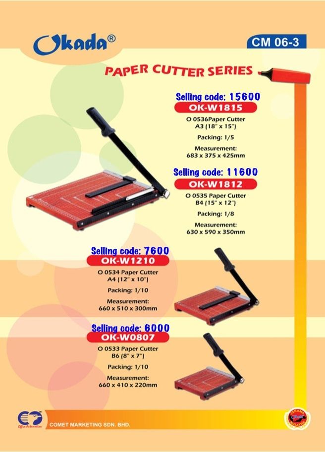 PAPER CUTTER BOARD-WOODEN (B5) (A4) (B4) (A3) (A3+) / Comet / Cutter / Paper Cutter Board / Wooden Paper Cutter