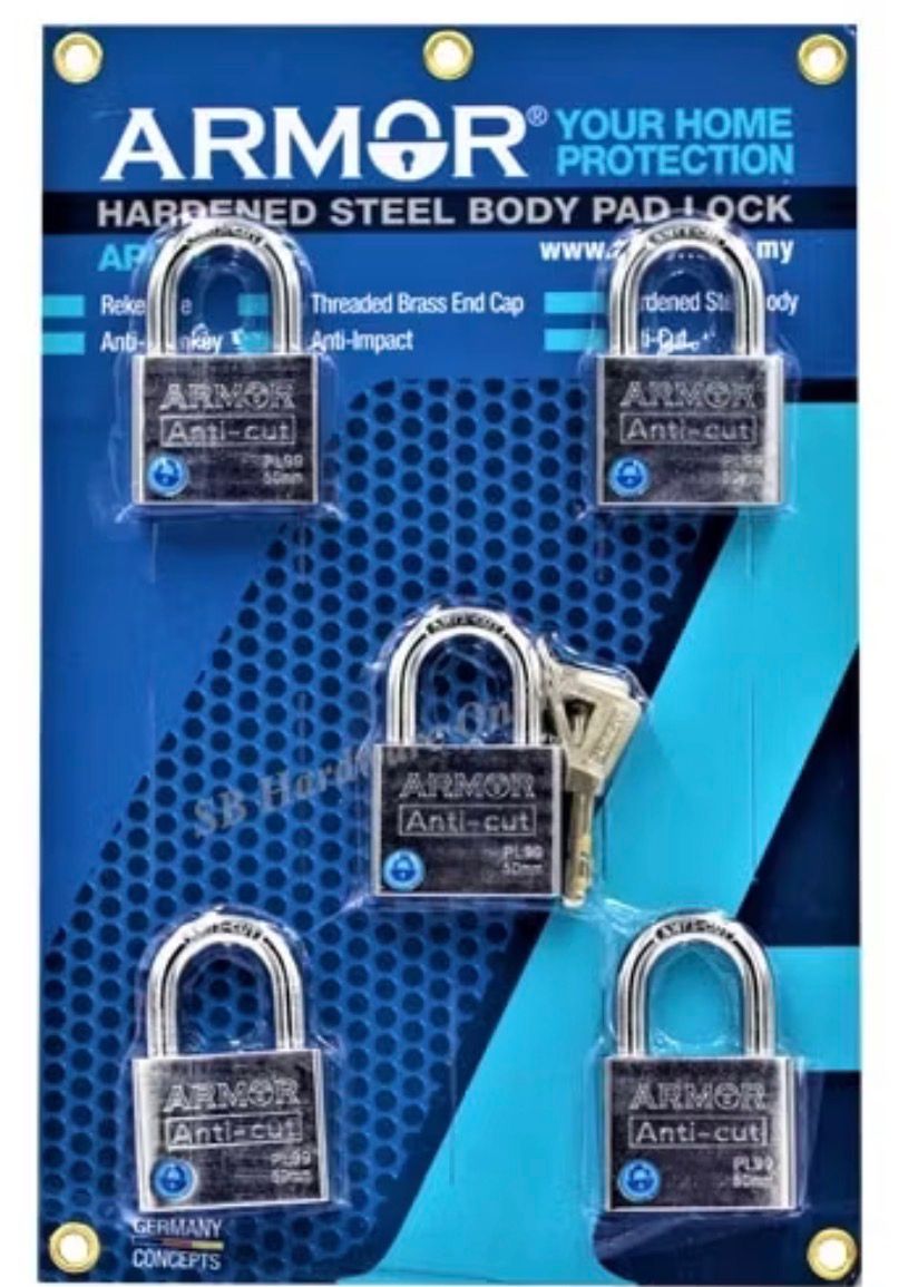 ARMOR APL-99 50MM PADLOCK (5 PIECES) [ANTI-CUT, ANTI-IMPACT, KEY ALIKE]