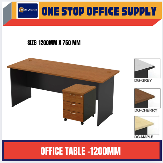OKADA / OFFICE TABLE / WITH MOBILE PEDESTAL / GT127 / G SERIES / 4FT / 1200MM / OFFICE DESK / STUDY TABLE / MEJA PEJABAT / GT 127 / GM 3