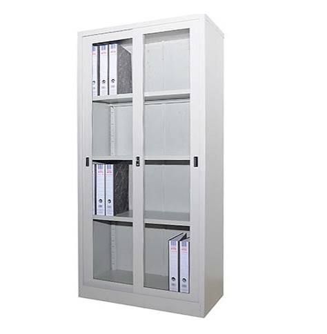 Full Height Steel Cabinet c/w Glass Sliding Door Cabinet