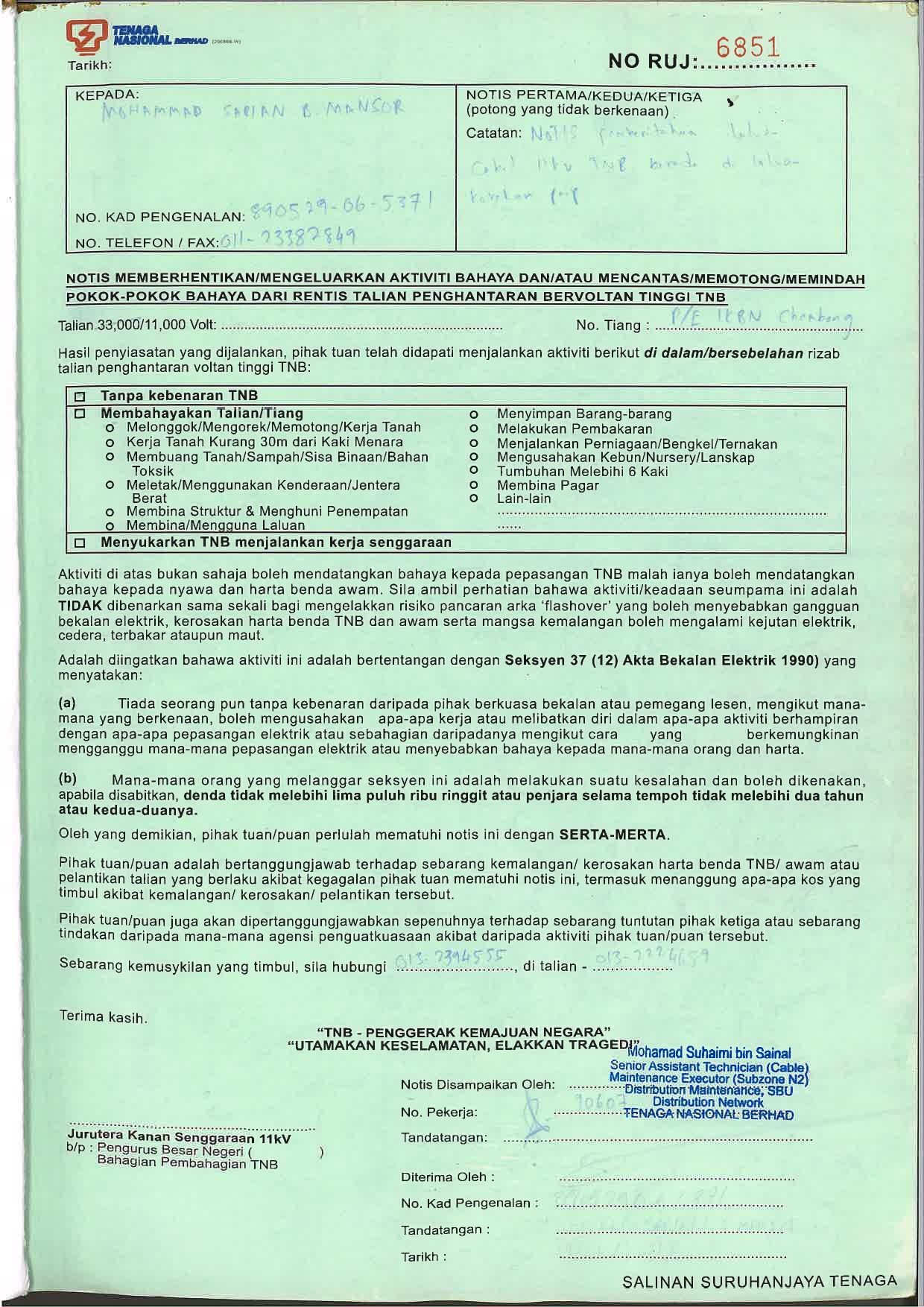 BUKU RONDAAN KABEL BAWAH TANAH 11kV
