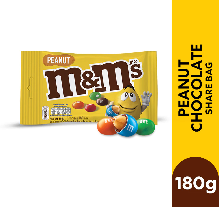 M&M's Peanut Chocolate Share Bag 180g Chocolate / Crunchy