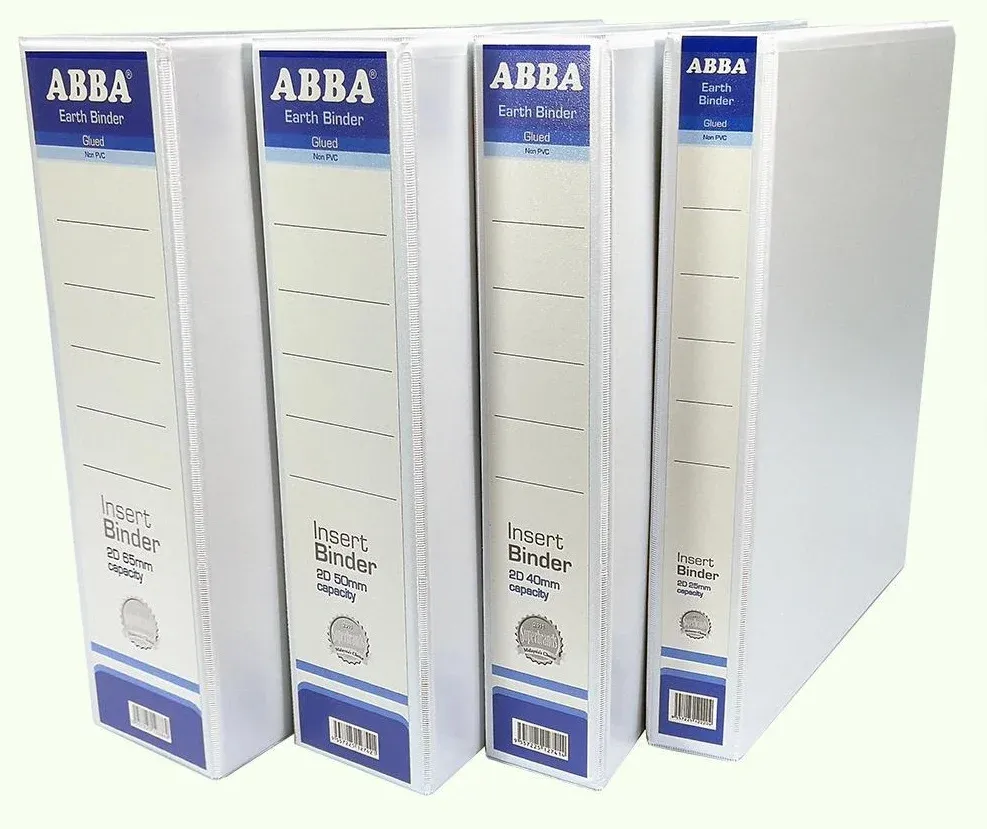 Abba 2D Ring File (PVC) -White