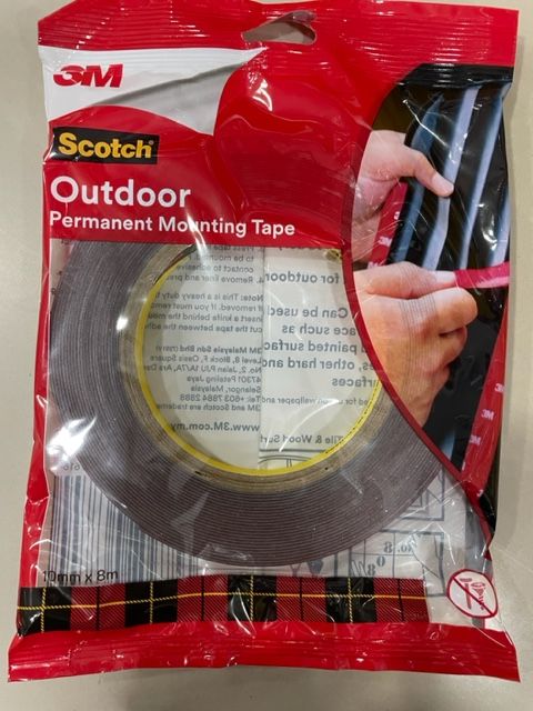 3m Outdoor Permanent Mounting Tape 10mm X 8m