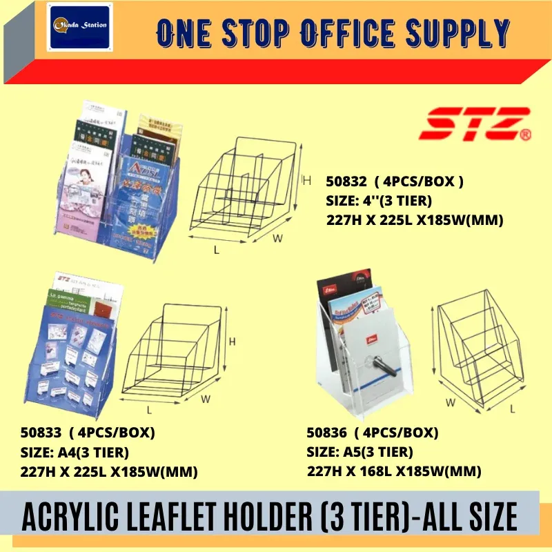ACRYLIC LEAFLET HOLDER (3 TIER)-ALL SIZE /STZ /Acrylic Leaflet Holder /Leaflet /3 Tier Leaflet Holder /STZ Acrylic Holder /