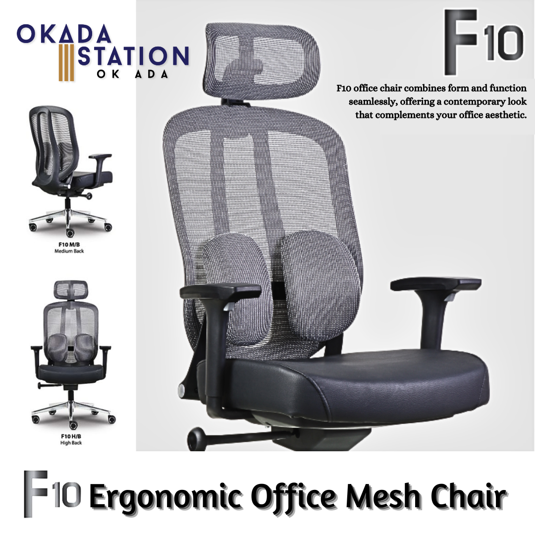 CLASSIC CHAIR F10 ERGONOMIC OFFICE MESH CHAIR WITH CHROME LEG - ALL SIZE / CLASSIC CHAIR / MESH SERIES / F10 SERIES / ERGONOMIC OFFICE CHAIR / ERGONOMIC MESH CHAIR / FABRIC / MESH CHAIR / OFFICE CHAIR / CHAIR / F10