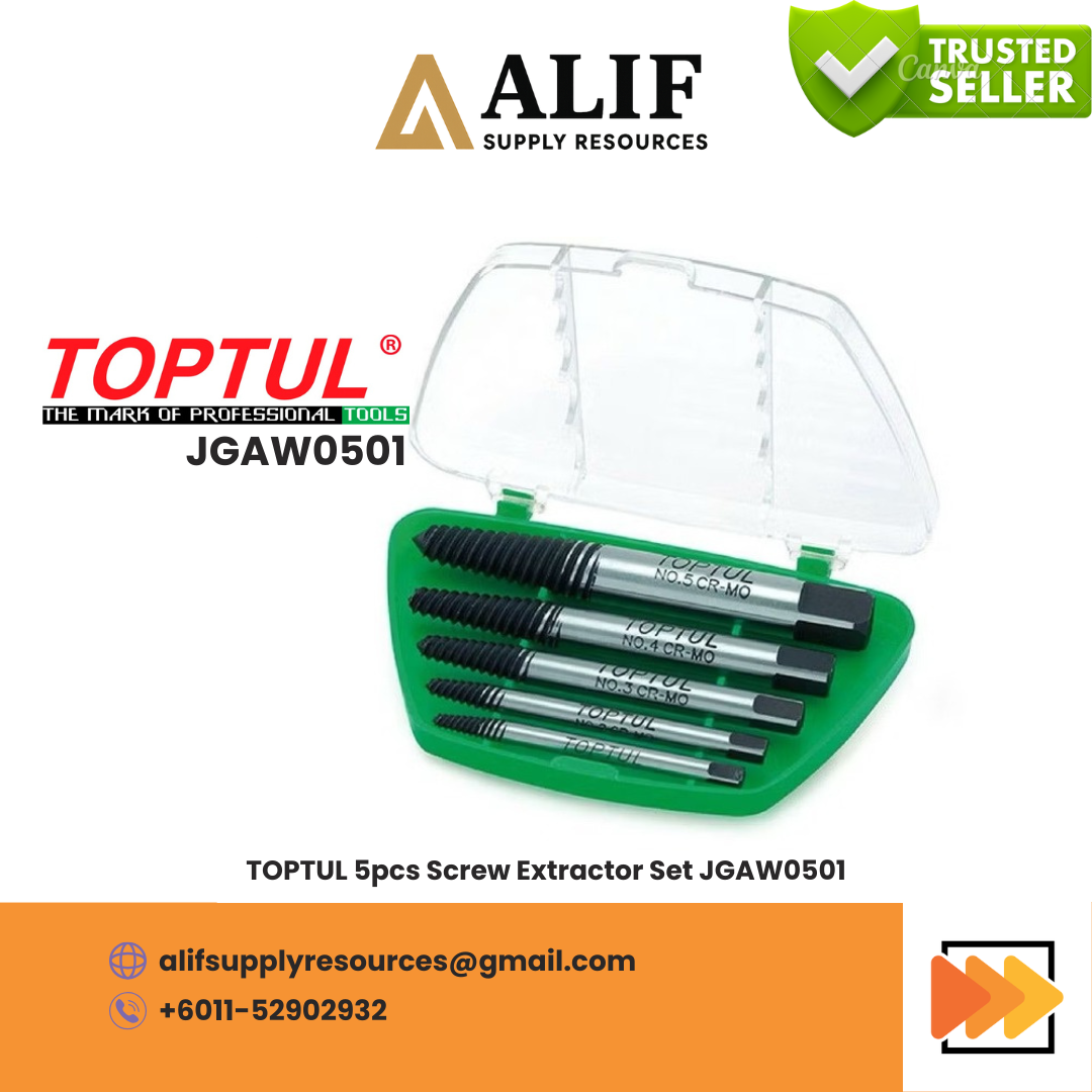 TOPTUL 5pcs Screw Extractor Set JGAW0501/JGAW0502