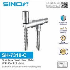SINOR SH-7318-C PREMIUM STAINLESS STEEL BATHROOM HAND BIDET TOILET SPRAY WITH CONTROL VALVE