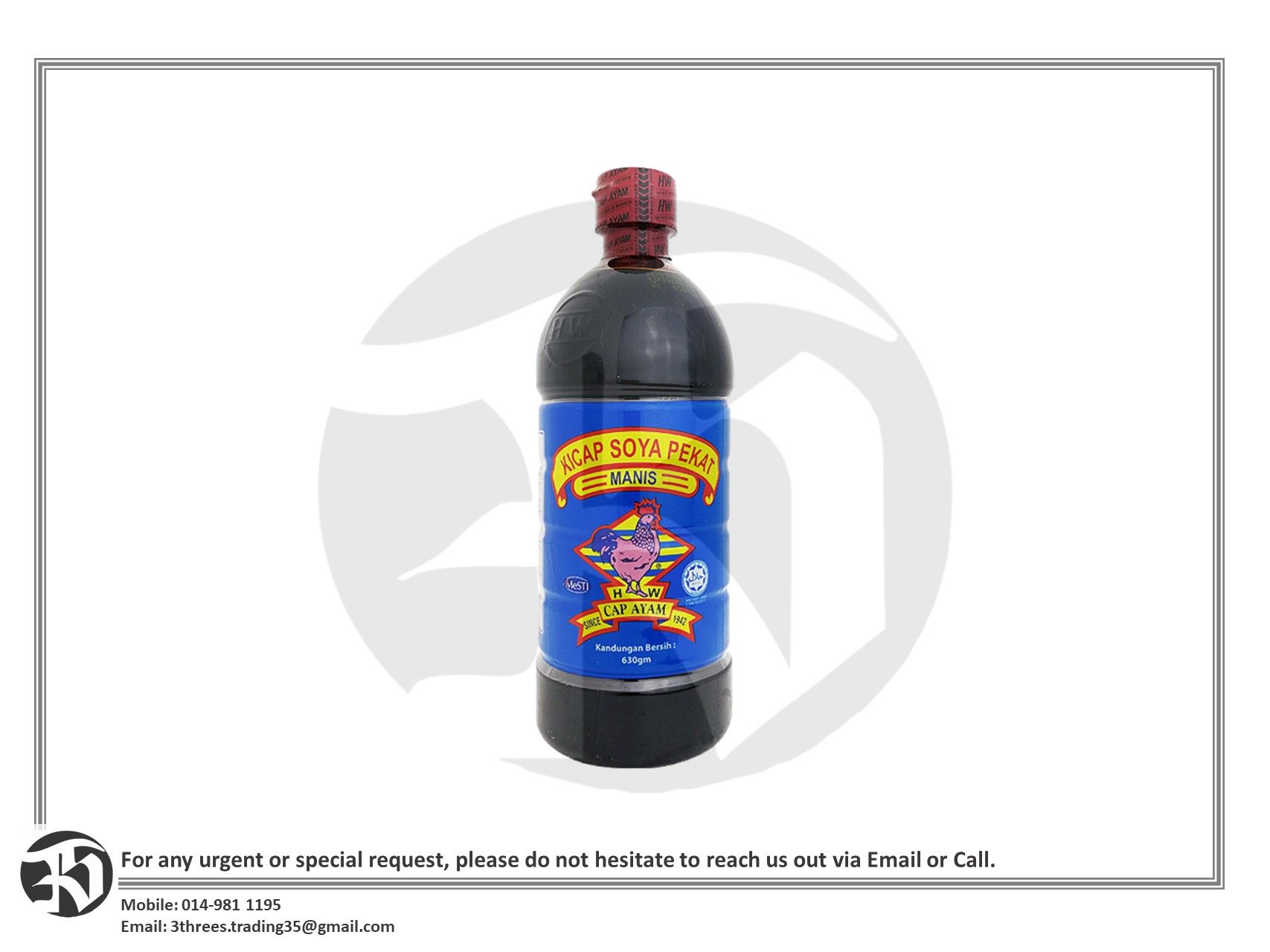 HW Kicap Soya Pekat Manis 630ml