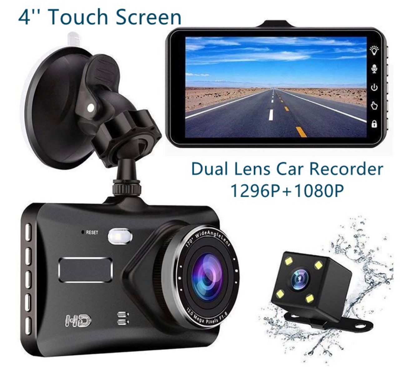 Dash Cam touch screen + 32GB memory card