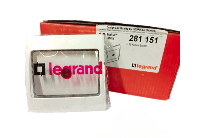 LEGRAND MALLIA 281151 1GANG TV/FM SOCKET (WHITE)