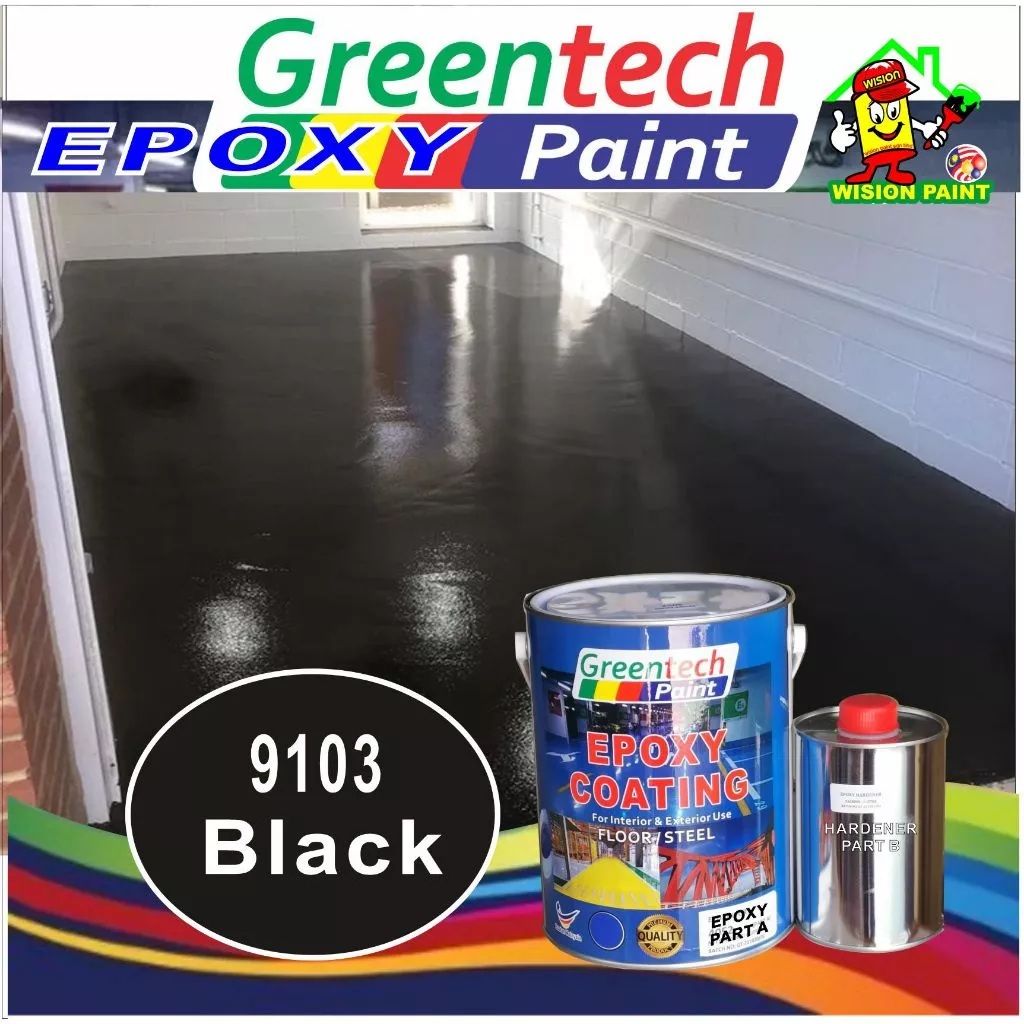 Greentech Paint Epoxy Floor Paint Coating Heavy Duty (5L) (Include Hardener)