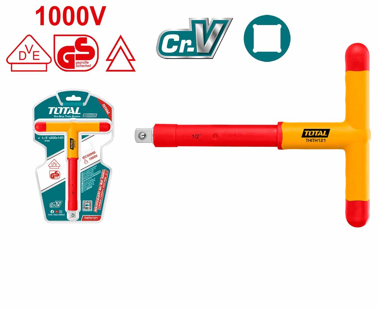 TOTAL THITH121 1/2″ Insulated T-handle Wrench