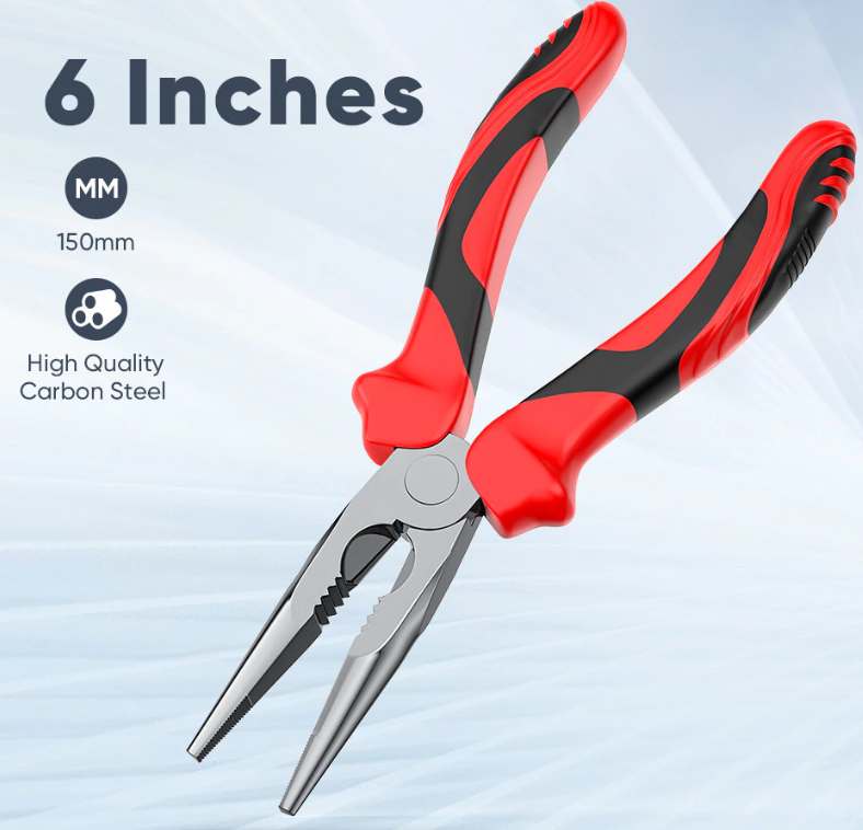 MITSUSHI LONG NOSE STEEL PLIER 6 INCH (150MM) STANDARD CUTTER WIRE NEEDLE