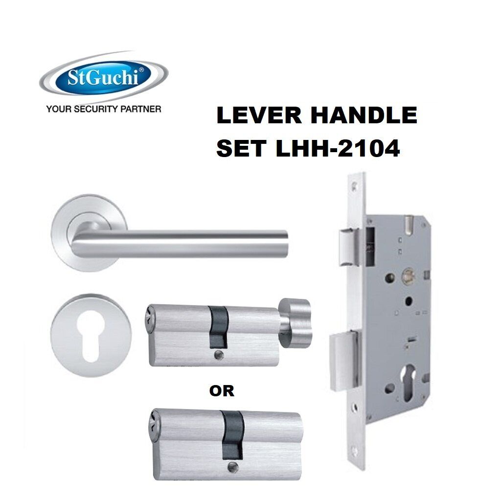 St Guchi SGLHR-2104 Lever Handle Mortise Lock Cylinder Door Lock (SET 60mm/70mm)