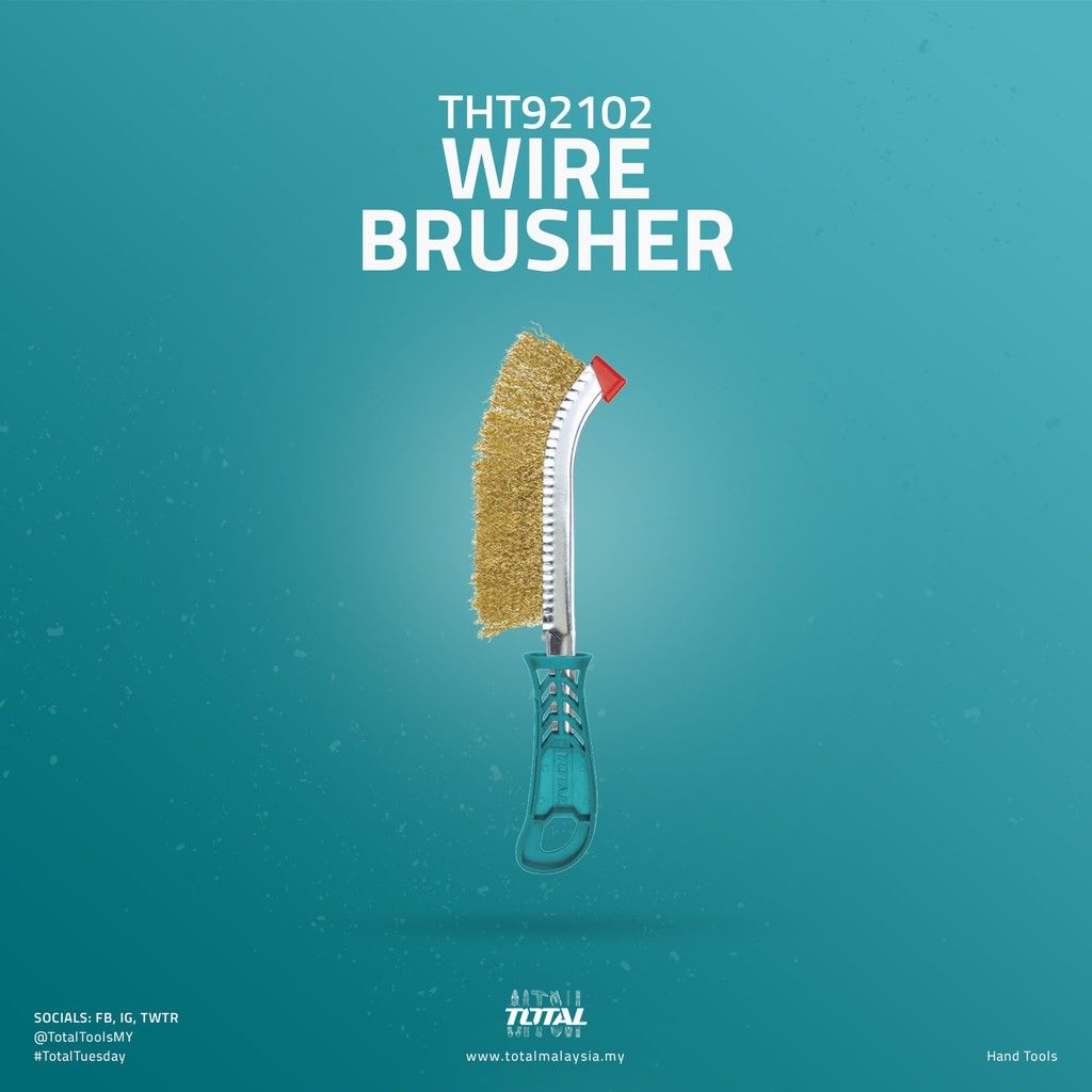 TOTAL WIRE BRUSHER TO BRUSH CLEAN & REMOVE RUST PAINT WELD SPLATTER & OTHER CONTAMINANTS (250MM) THT92102