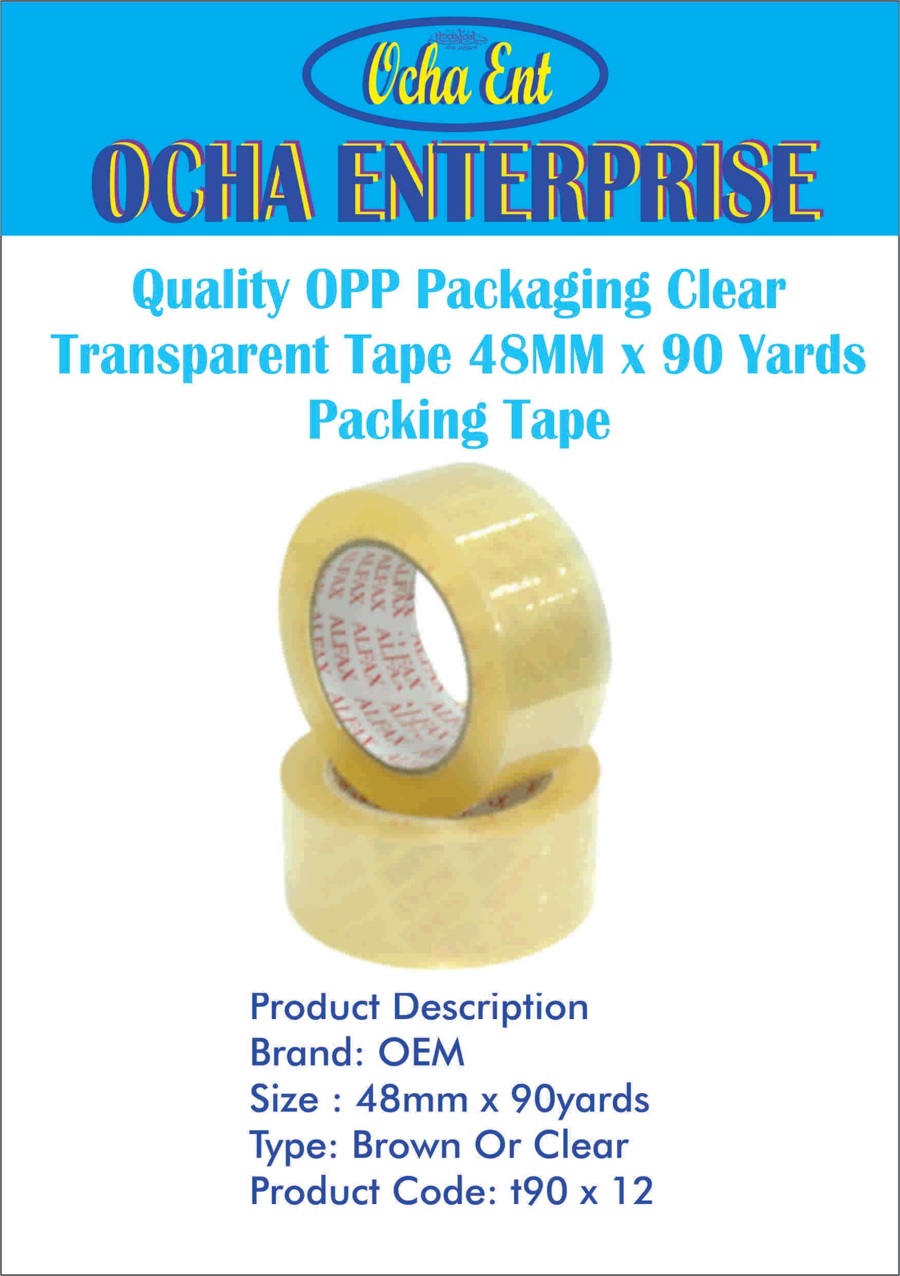 Quality OPP Packaging Clear Transparent Tape 48MM x 90 Yards Packing Tape