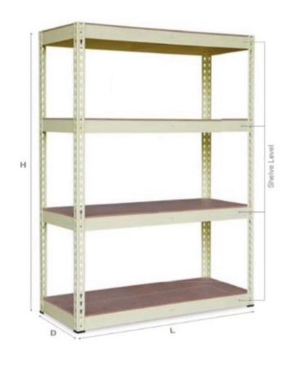 QS Boltless Rack H84" X D24" X L60" X 5 Level X 8mm HDF Board ( With Installation) (White Colour)