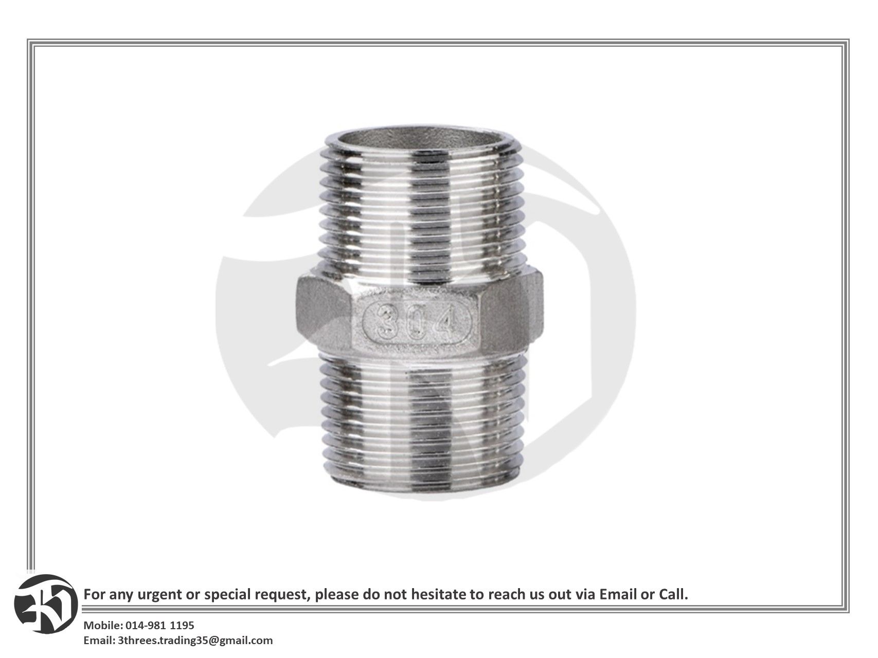 STAINLESS STEEL PIPE NIPPLE