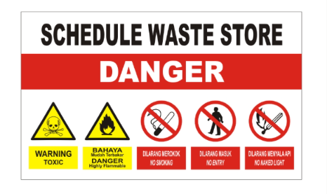 Schedule Waste Sticker (15cm W x 21cm H)  MODEL: Custom Pakej E - Install SPC Flooring