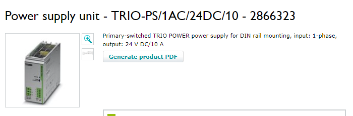 Phoenix Contact Power supply unit - TRIO-PS/1AC/24DC/10 - 2866323