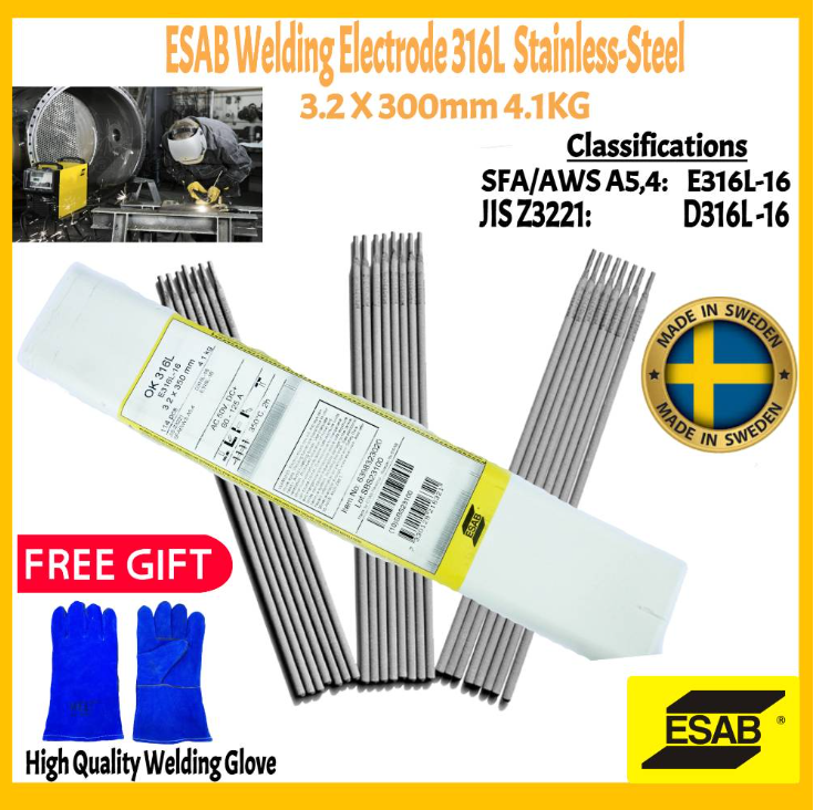 RIGHTWELL ESAB OK 316L STAINLESS STEEL WELDING ELECTRODE 3.2MM (4.1KG) (SWEDEN)
