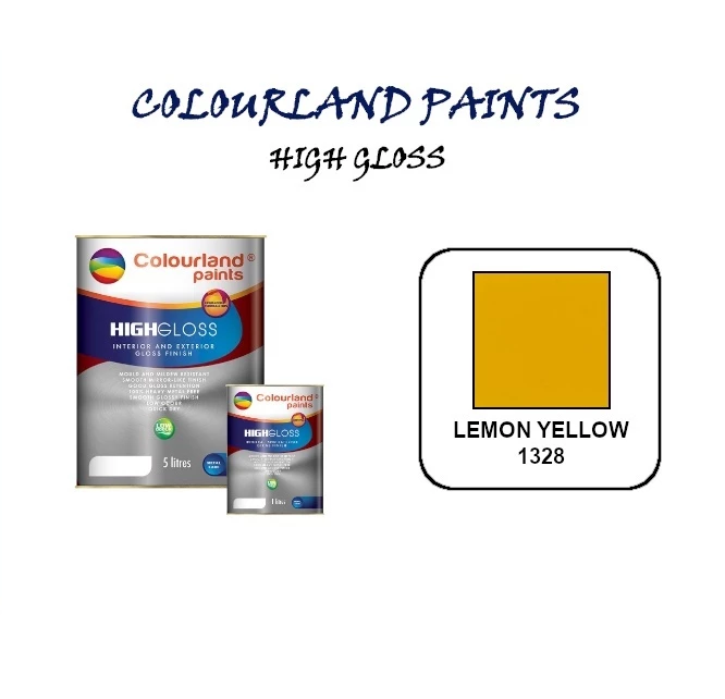 COLOURLAND PAINT 5 LITER HIGH GLOSS - LEMON YELLOW 1328