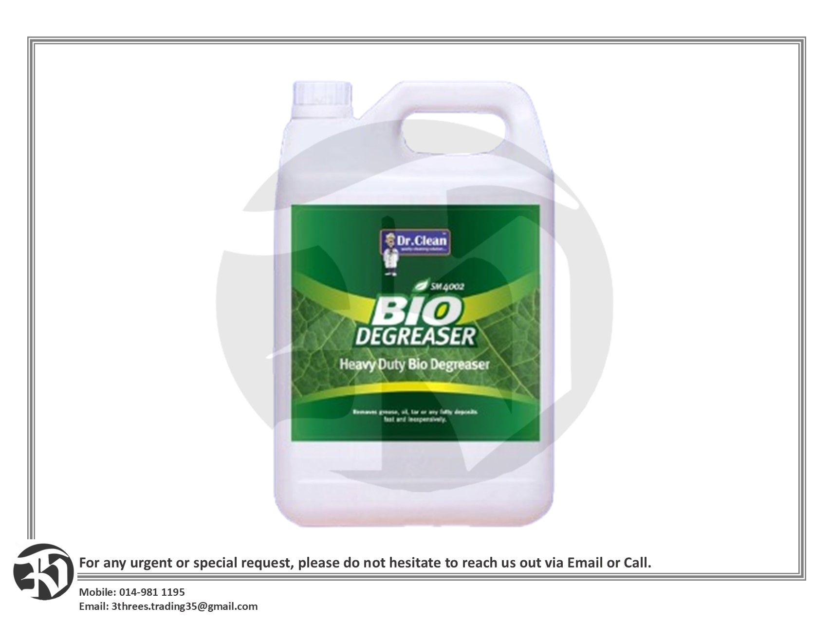 Dr. Clean SM4002 Heavy Duty Bio Degreaser/Cleaner 5L