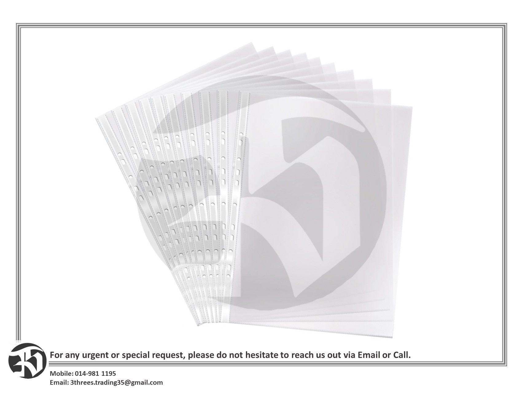 A3 Clear Holder Sheet Protector (10'S)