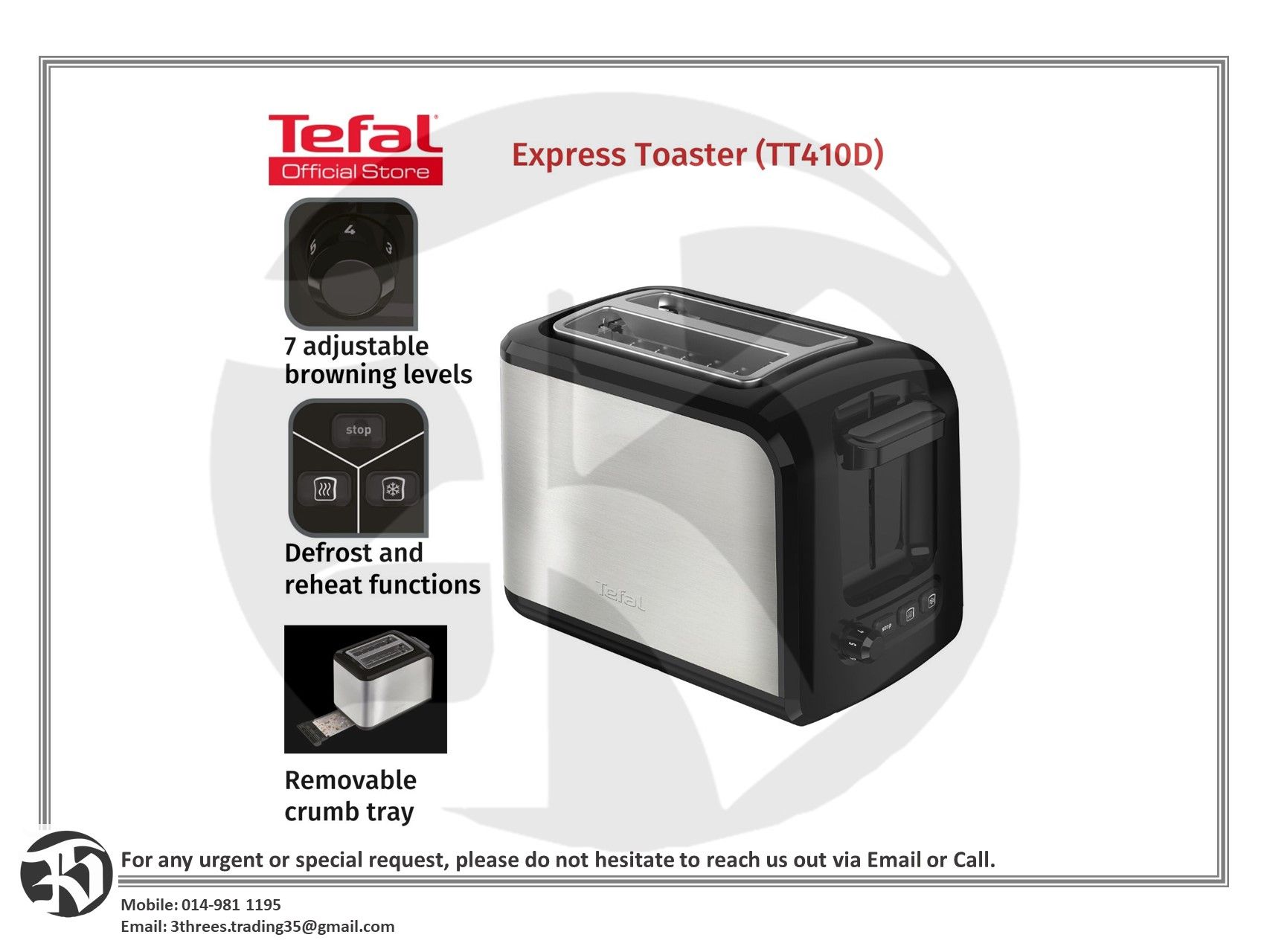 Tefal Express Toaster TT410 (TT410D65)