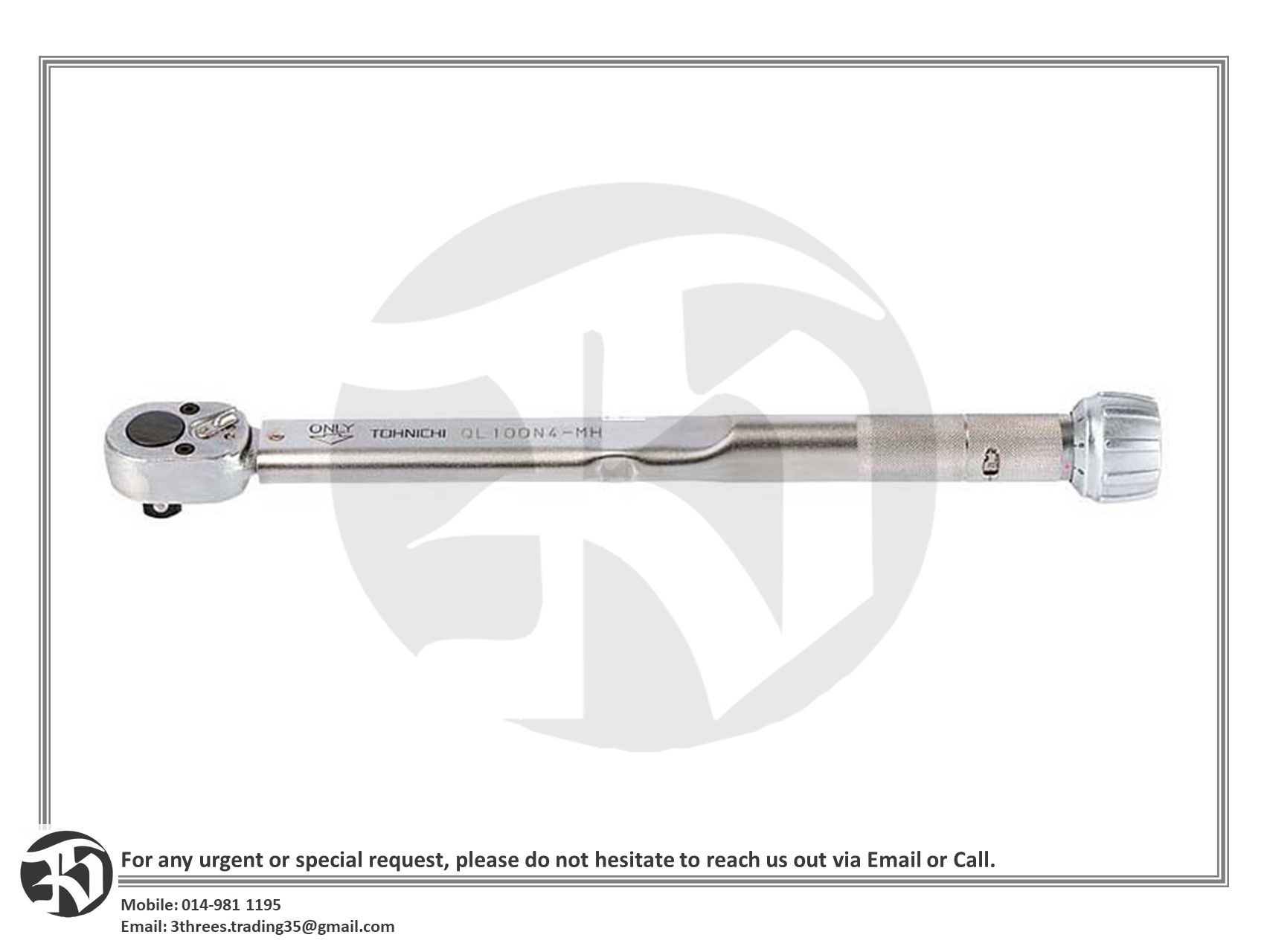 Tohnichi QL-MH Adjustable Click Type Torque Wrench